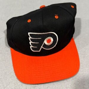 Logo Athletic Philadelphia Flyers Hat Mens OSFA Black Orange Vintage NHL Cap